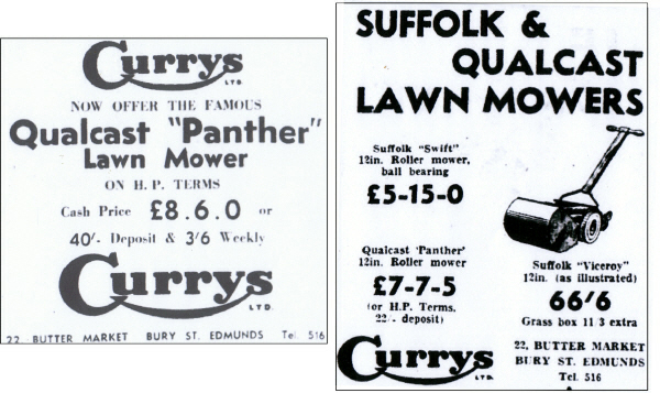 Currys Qualcast Panther Advert and Price in 1955