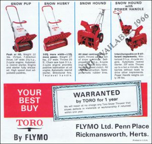 Toro Snowblowers 1966