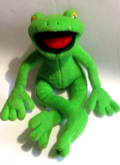 Lawn Spreaders - but why the green frog....